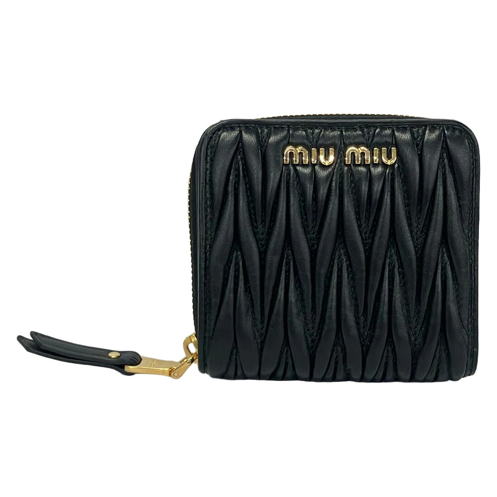 Miumiu Matelasse Black Leather Bifold #364275M65B